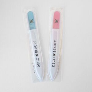 Deco Beauty Glass Nail File Duo New in Original Packaging Blue and Pink